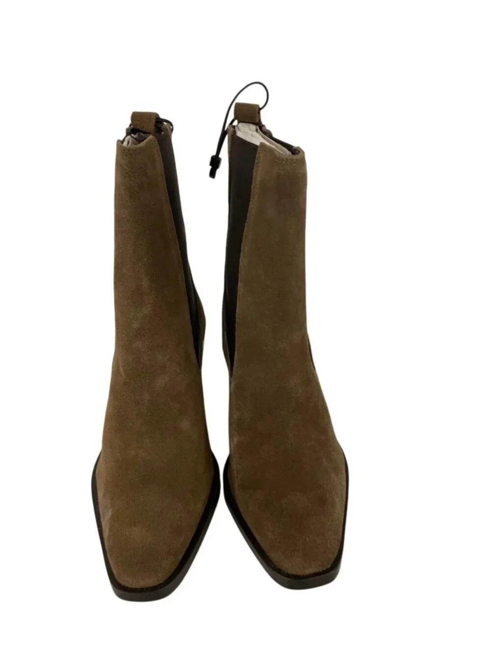 Zara Womens Suede Ankle Boots EU 36 US 6 Brown Block Heels Square Toe NWOB